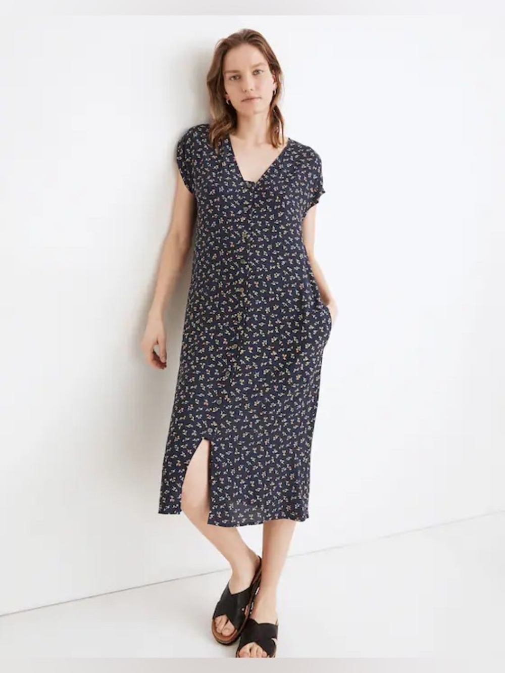 Madewell Easy Midi Dress in Spring Fling Size Small